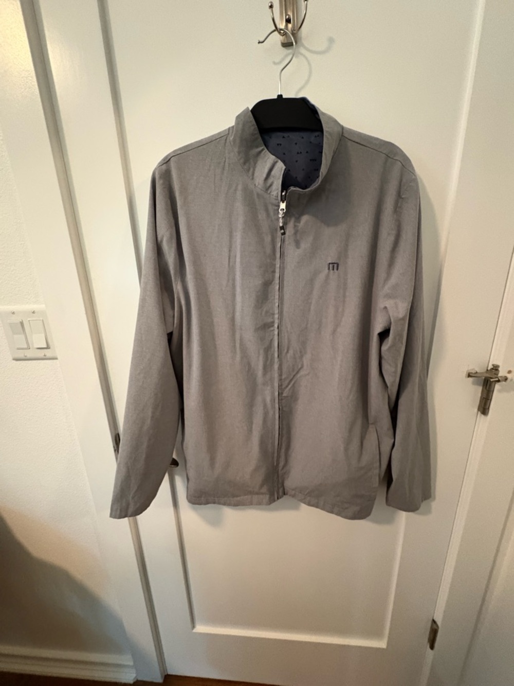 Travis Mathew Men's Light Gray Zip-Front Jacket
